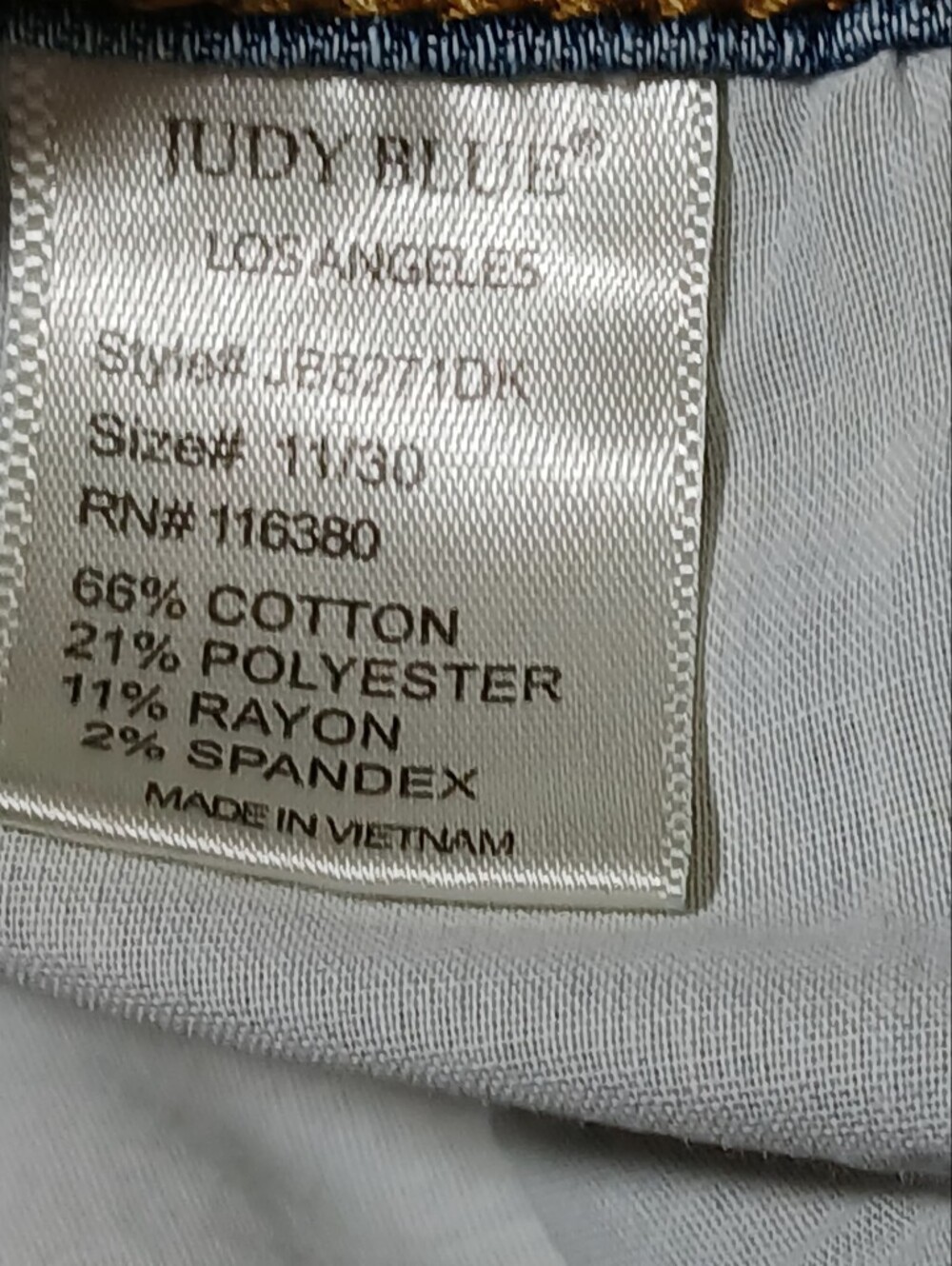 $15 Judy Blue Jeans Relaxed Fit Distressed Stretch Denim JB8271DK - Picture 8 of 9